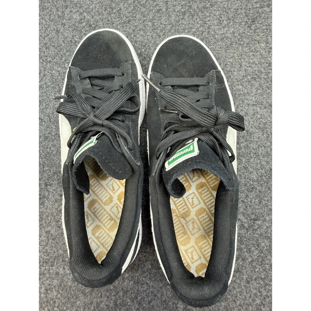 Puma Suede Classic Womens Black White Low Top Sneakers 355462 01 Size 8.5